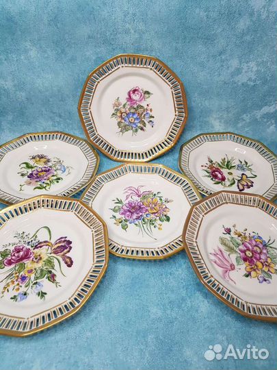 Англия тарелки с ручной росписью