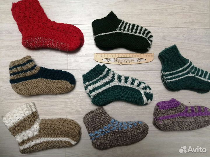 Носки ручной вязки шерстяные