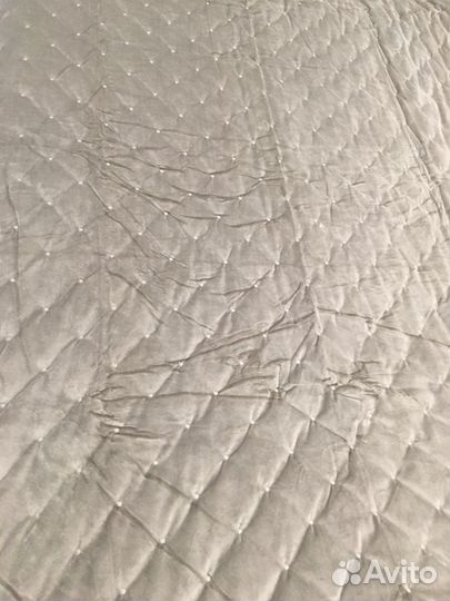 Покрывало светло серое 220/240 каретная стяжка