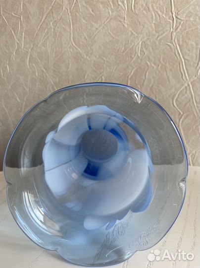 Ваза голубое стекло СССР