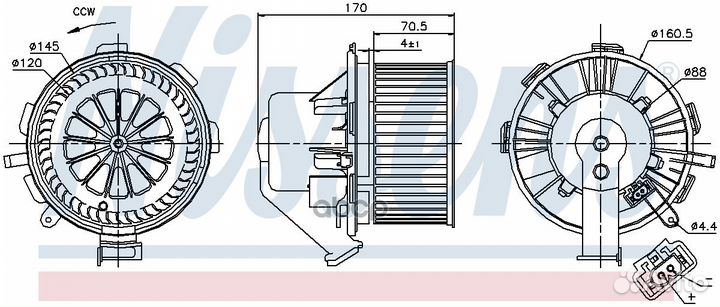 Вентилятор отопителя салона nissens 87105 87105