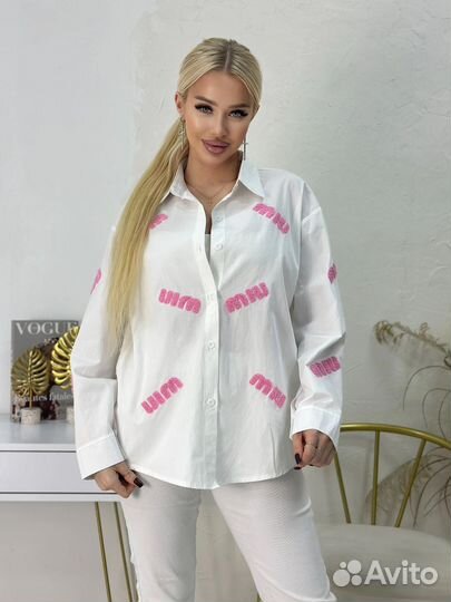 Рубашка хлопок miumiu