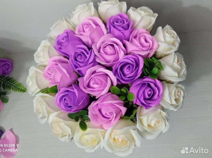 Букет роз из мыла