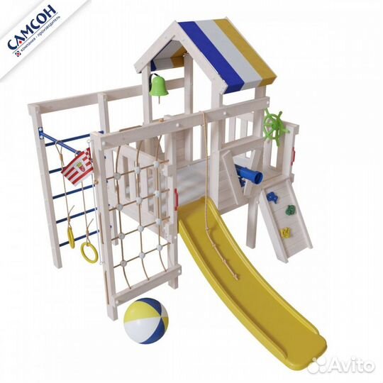 Кровать-чердак игровой Немо, покрытие белый лак