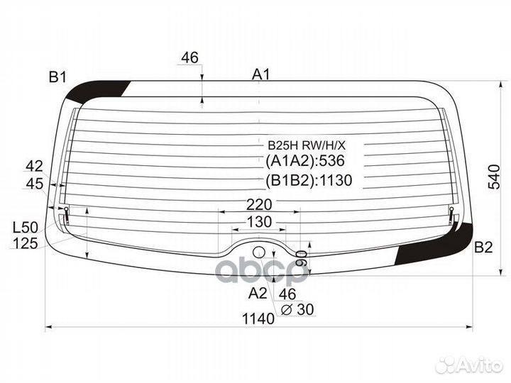 Стекло заднее с обогревом mazda familia/323 5D