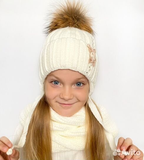 Новая зимняя шапка со снудом р 52-54
