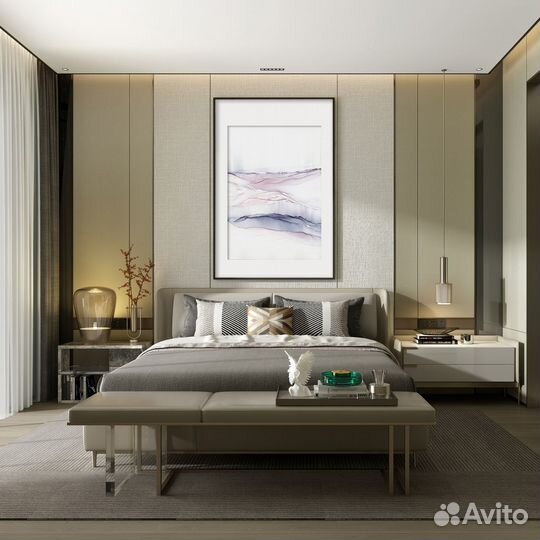 Абстрактная картина 1 м чернилами «Большая тишина»