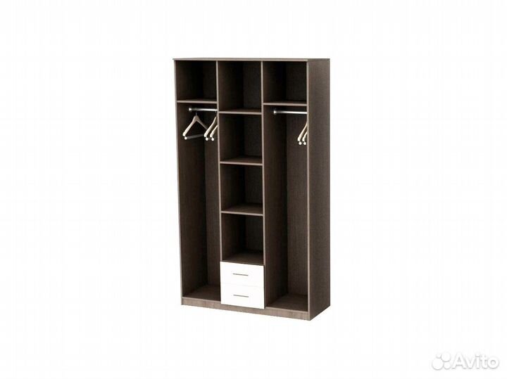 Шкаф Трио трехдверный, белый гладкий