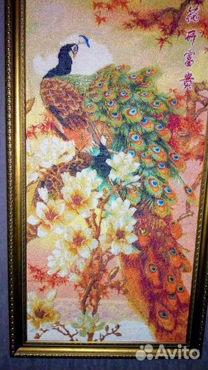 Картина Жар птица, шелк