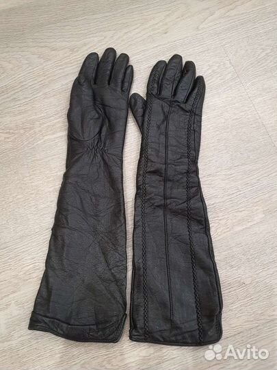Перчатки кожаные длинные