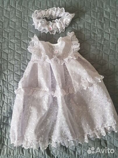 Крестильный набор для девочки 0-6 мес