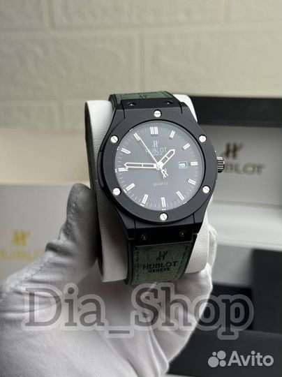 Часы мужские Hublot Geneva зеленые