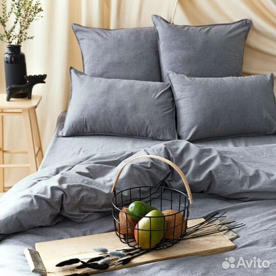 Постельное белье Перкаль Grey (варёный хлопок)