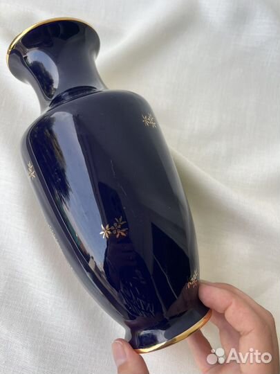 Ваза Limoges кобальт фарфор