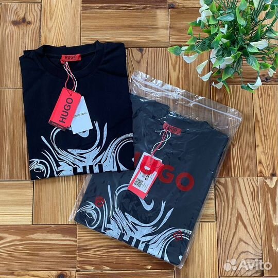 Футболка hugo мужская черная