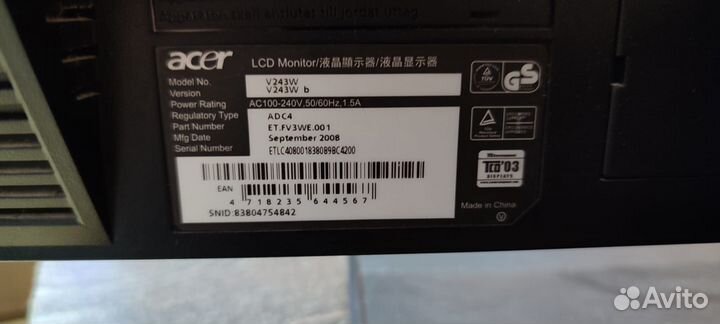 Монитор Acer V243Wbd