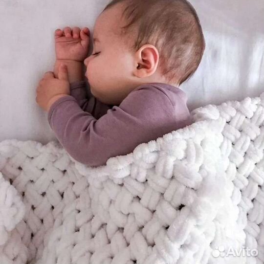 Детские вязанные пледы 85/85. Ручная работа