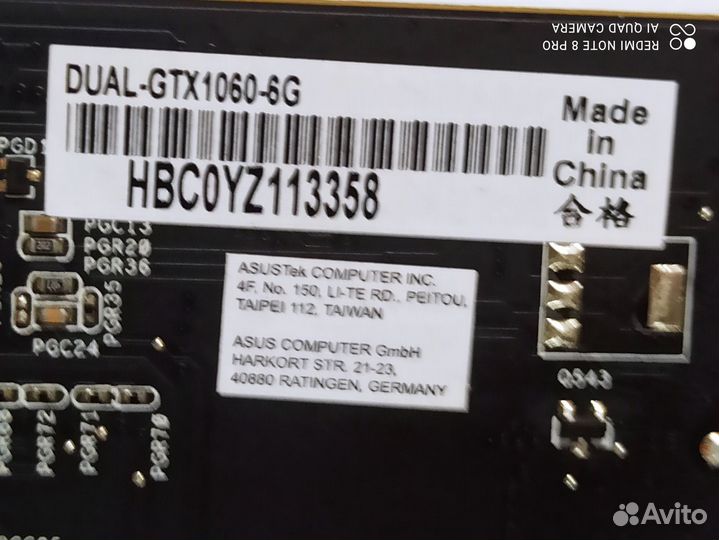 Видеокарта GeForce GTX 1060 6GB asus dual