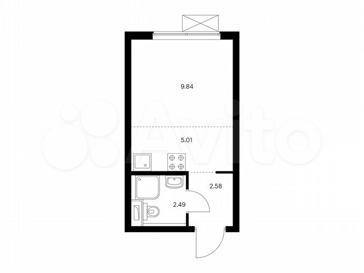 Квартира-студия, 19,9 м², 30/33 эт.