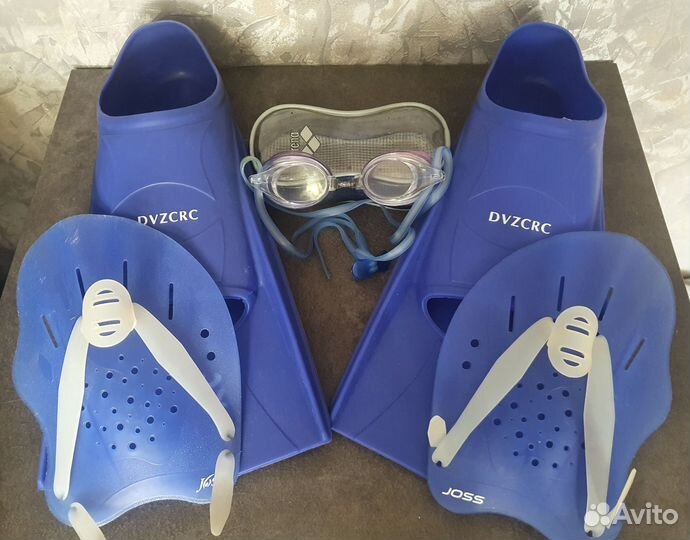Очки для плавания arena + ласты + лопатки