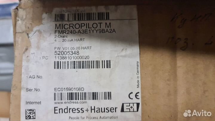 Микроволновой уровнемер Endress+Hauser Micropilot