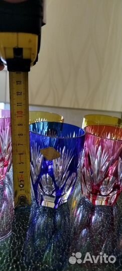 Хрустальные цветные стаканы Германия
