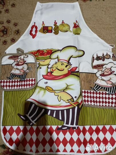 Фартук с прихваткой и варежкой