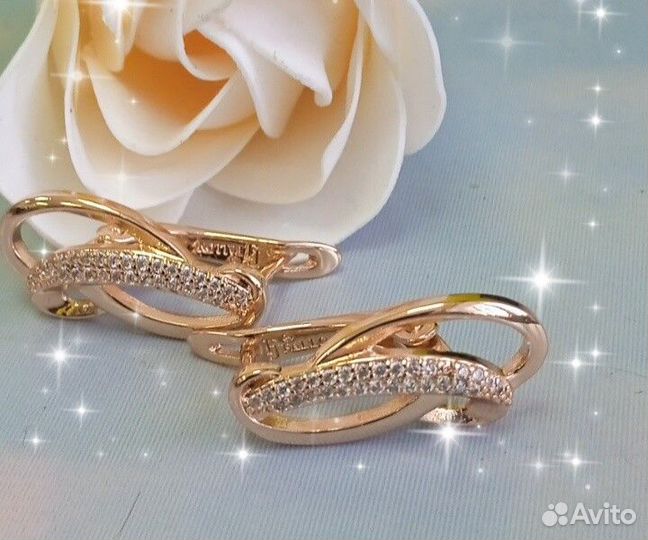 Серьги.Покрытие золото