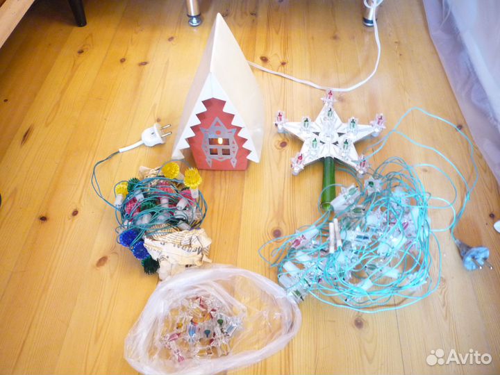 Комплект елочных гирлянд СССР с переключателем дом