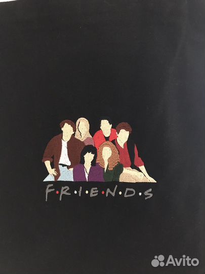 Cумка шоппер с вышивкой Друзья Friends хлопок