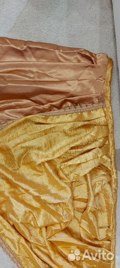 Готовый ламбрекен и шторы с бахромой. Тюль