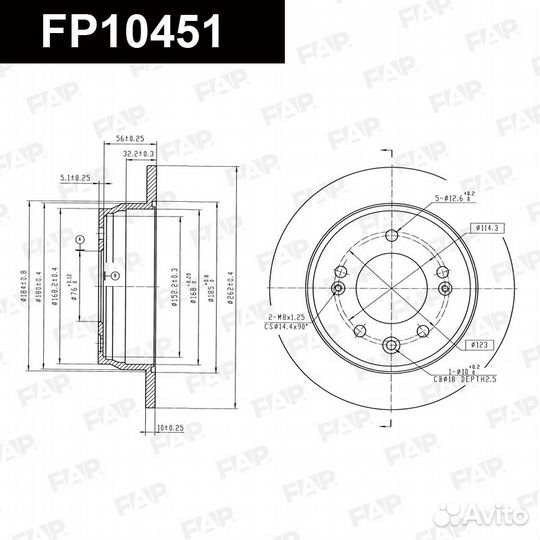 Диск тормозной FP10451 FAP Россия