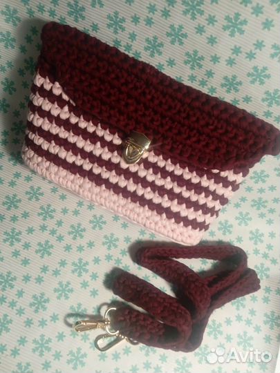 Сумка женская вязаная из трикотажной пряжи