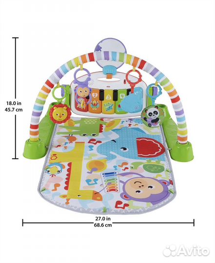 Развивающий коврик fisher price с пианино