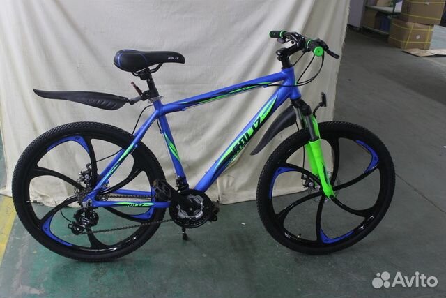 Велосипед roliz 26-3110-2 син-зеленый (литой диск