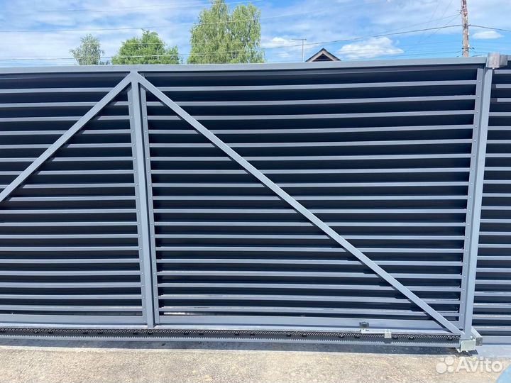 Откатные ворота алютех под ключ с доставкой