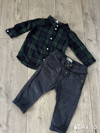 Рубашки брюки 86-92 zara H&M
