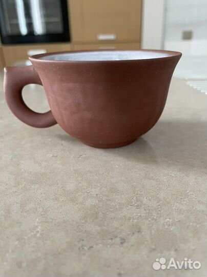 Чашка глиняная с блюдцем 2 шт