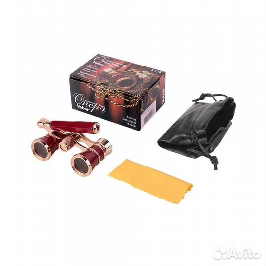 Бинокль театральный Veber бгц 3x25 лорнет красный