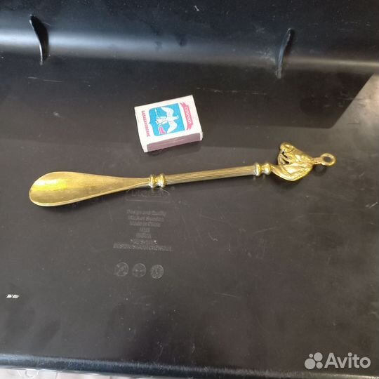 Ложка для обуви каминная вилка латунь англия