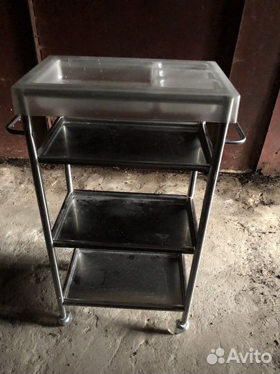 Тумба-стол, этажерка, лампа