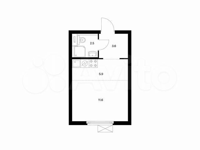 Квартира-студия, 23,6 м², 14/33 эт.