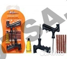 Набор для ремонта бескамерных шин (шило, игла,клей