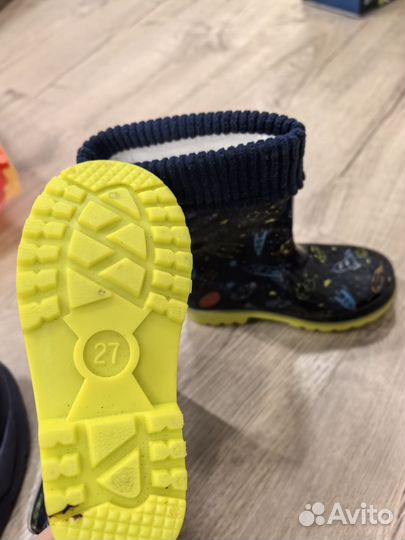 Резиновые сапоги детские с утеплителем 27