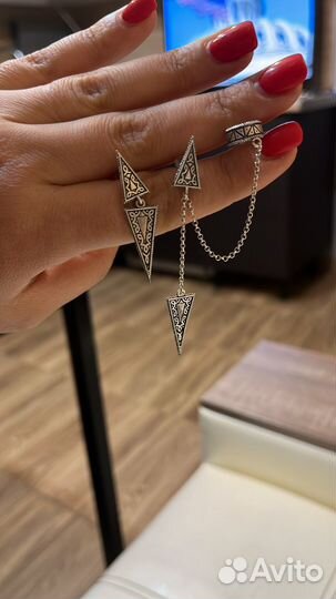 Серьги кольца серебро 925