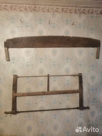 Пила лучковая, двуручная, рубанок