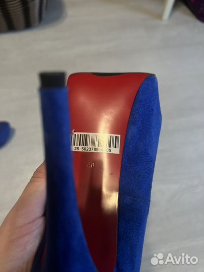 Туфли лабутены синие