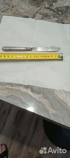 Нож десертный,старинный, серебряный