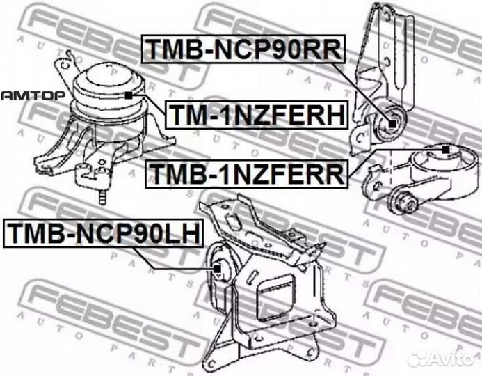 Febest TM1nzferh TM-1nzferh febest подушка двигате