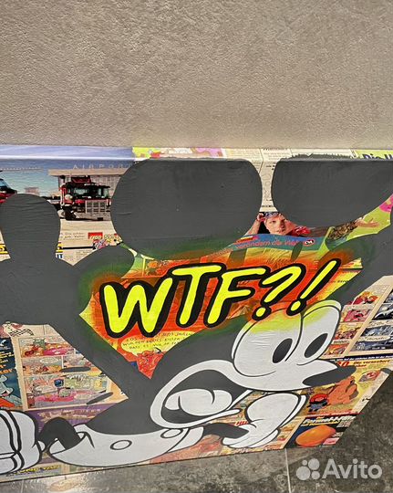 Картина акрилом на холсте граффити поп арт Микки М